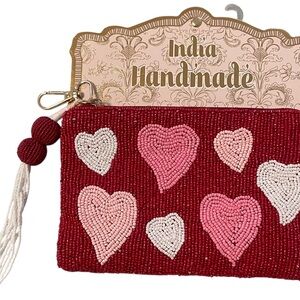 Handmade Beaded Heart Coin Purse / Wristlet – Valentine’s Day